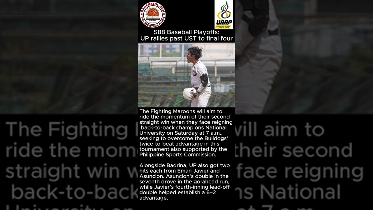 UAAP Men's Baseball: UP wins nail-biting sudden-death vs UST to clinch last Final 4 slot