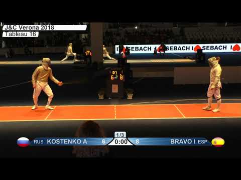 FE T16 03 M S Junior Individual Verona ITA World Championships RED KOSTENKO RUS vs BRAVO ESP