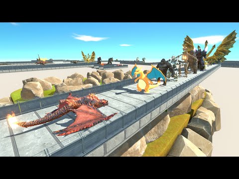 LAVA DRAGON vs GHIDORAH DEATH RUN - Animal Revolt Battle Simulator