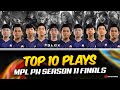 TOP 10 PLAYS of MPL PH SEASON 11 FINALS . . . 😮 | SNIPE GAMING TV