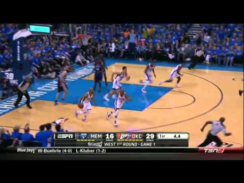 NBA, playoff 2014, Thunder vs. Grizzlies, Round 1, Game 1, Move 10, Steven Adams, block