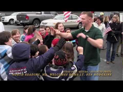 Marine is Welcomed Home USMC by North Reading, MA