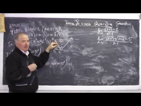 2/2 Lectia 897 - Proiectia unui segment pe o dreapta Teorema lui Pitagora generalizata Tema Clasa 7
