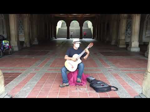 Carlos Carlos performing at the Bethesda Fountain in Central Park.