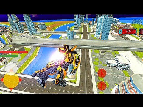 Flying Bumblebee Robot Transform Car Robot 3D Game - Android Gameplay