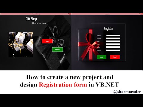 How to create a new project and design Registration form in vb net | Giftshop Project
