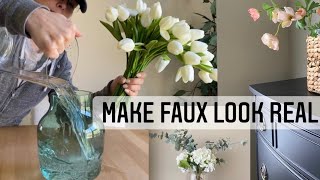 FAUX FLOWER HACKS 🍃- how to stage Furniture