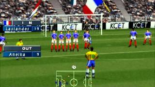 ISS Pro Evolution: PS1 Gameplay - France vs Brazil