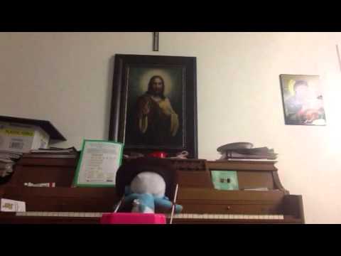 Cowboy Smurf playing the piano