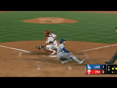 Trea Turner Los Angeles Dodgers Unsigned Slides Into Home Plate Photograph