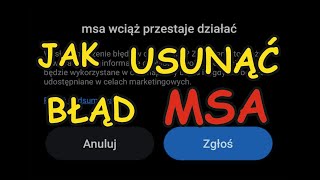 Jak usunąć błąd MSA / MSA wciąż przestaje działać ROZWIĄZANIE / How to fix the problem msa solution