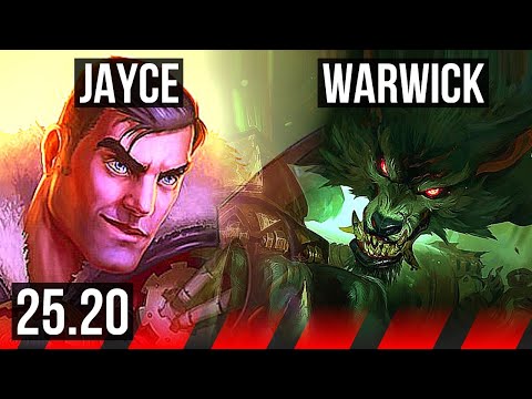 JAYCE vs WARWICK (TOP) | 11/2/8, Legendary | KR Master | 25.20
