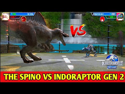 THE SPINO VS INDORAPTOR GEN 2 BATTLE | JURASSIC WORLD THE GAME