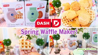 DASH EASTER EGG & BUNNY SHAPED WAFFLE MAKER! HOW TO MAKE DELICIOUS SPRING WAFFLES! SO CUTE!