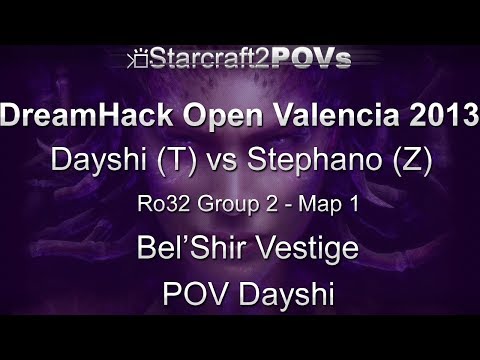 SC2 HotS - DreamHack Valencia 2013 - Dayshi vs Stephano - Ro32 Group 2 - Map 1 - Bel'Shir - Dayshi