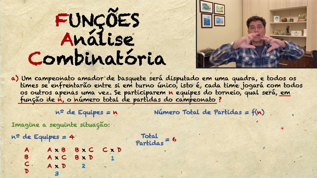 Função e Análise Combinatória: Um campeonato amador de basquete será disputado em uma quadra, e ..