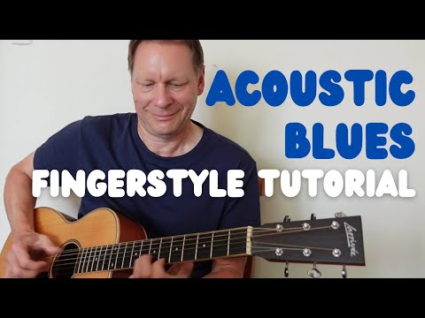 Acoustic Blues fingerstyle guitar lesson | 12 bar blues finger picking in E