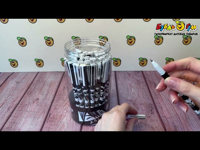 Ручка шариковая  Аниме  с черно-белым принтом - видео