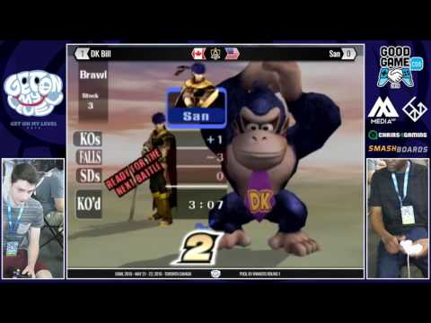 GOML 2016 - Blueberry Kong (DK) vs San (Ike) - SSBB Pools