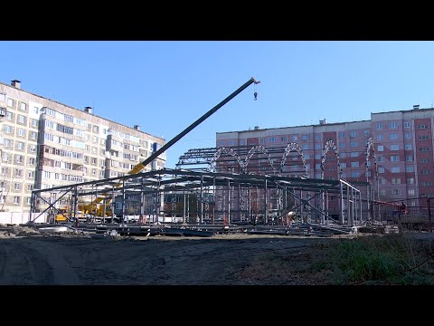 Работы по возведению модульного бассейна продолжаются в Бийске (17.10.25г., Бийское телевидение)