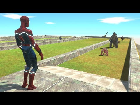 Spider-man Death Run Tour vs Godzilla - Animal Revolt Battle Simulator