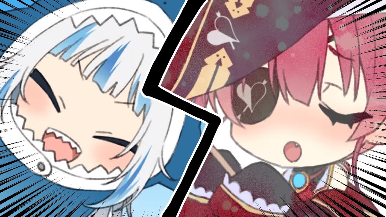 I'M  H O R N Y【hololive/houshou marine & Gawr Gura】