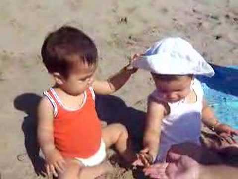 Shiori and Safiya at beach