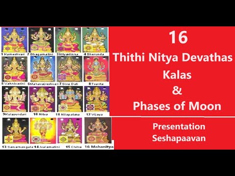 16 Thithi Nitya Devathas - Kalas of Mind - Phases of the Moon - Presentation by Seshapaavan