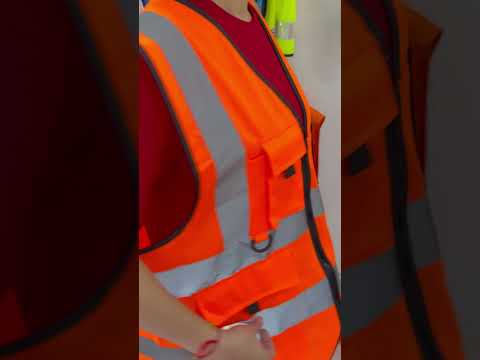 STRONGMAN Orange VizWear Safety Jacket  1 Inch Reflective Tape High Visibility Vest