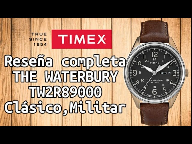 Vídeo relacionado con Timex Waterbury Reloj para Hombre, Correa de Cuero Negro, Esfera Crema, Caja de Acero Inoxidable, 40 mm, TW2Y29400