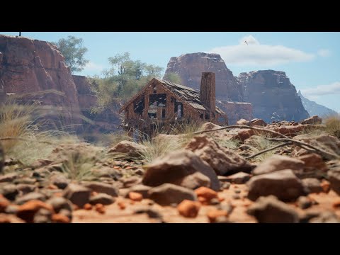 Hot air balloons in the middle of the desert Unreal Engine 5