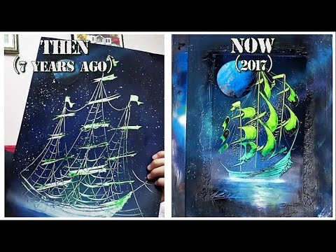 Green ship THEN and NOW - My SPRAY PAINT progress