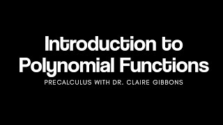 Download the video "Introduction to Polynomial Functions"