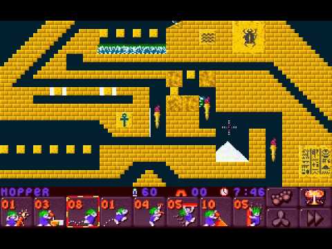 DOS Lemmings 2: The Tribes Egyptian 10 Pyramid of Despair!