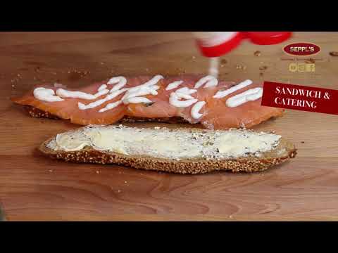 Seppls Backkunst Catering Sandwich Ideen Brotzeit München Lachs Meerretich Rucola