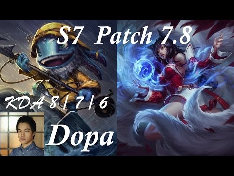 S7 Dopa - Fizz vs Ahri - Mid KDA 8 / 7 / 6 --Patch 7.8