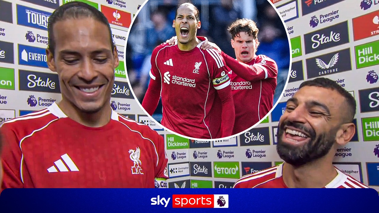 Virgin van Dijk & Mo Salah REACT to Liverpool last-gasp Merseyside derby win!