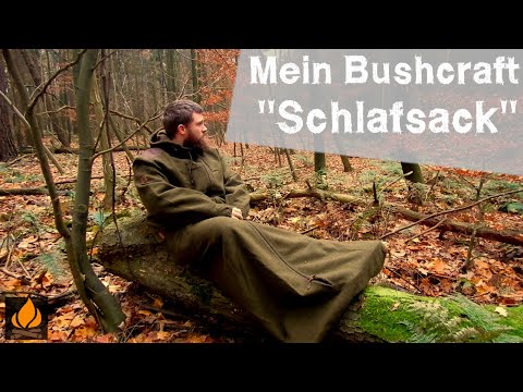 Waldkauz Petz — Ansitzsack und Bushcraft Schlafsack aus Loden | Bushcraft ohne Plastik