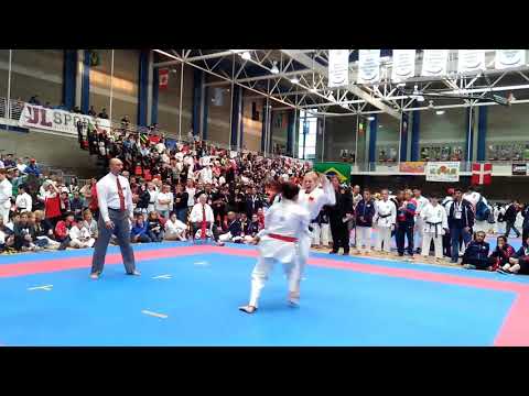 JKA GichinCup 2017 Kumite F 16-18 Catalina Valdes (CHI) vs (GER)