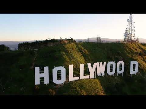 Flying a Drone Through the Hollywood Sign 4K 60fps