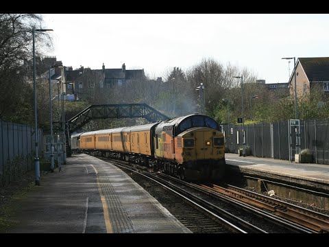 Colas Railfreight 37057 & 37099 At Multiple Locations Working 1Q57 Dollands Moor To Woking!!