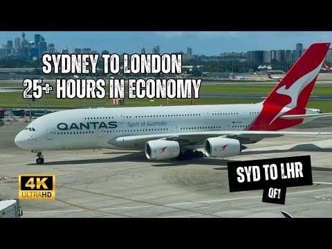 QANTAS A380 QF1 Economy Class - Sydney to London via Singapore, Row 88 To Myself (FEB 2025) (4K)