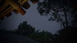 Relaxing Rain and Thunder ⛈ at Night #shorts #rain #thunder