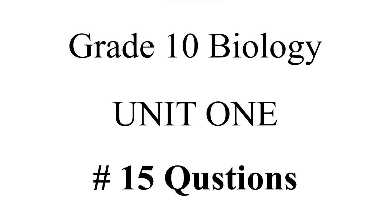 Biology grade 10 #15 Exercise Questions from unit 1 / new curriculum/ Glob dock/