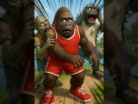 Godzilla is running away from zombies #godzilla #kingkong #monster #godzillavskong