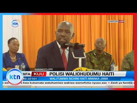 Waziri wa usalama wa ndani Kipchumba Murkomen akutana na polisi waliorejea kutoka Haiti
