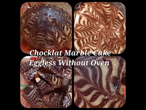 Chocolate Marble Cake || Eggless Without Oven || Easy Homemade Chocolate Cake Recipe By Iqra Rehman