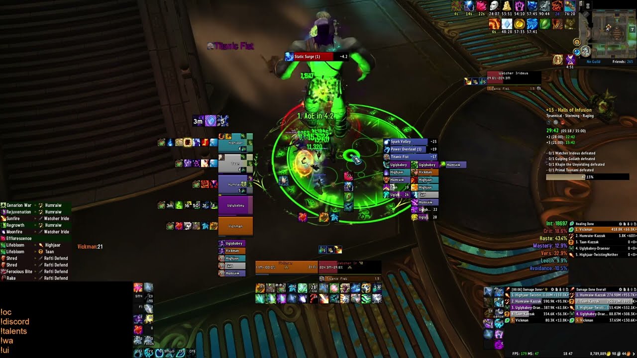 15 Halls of Infusion l Tyrannical, Raging, Storming l Resto Druid Pov