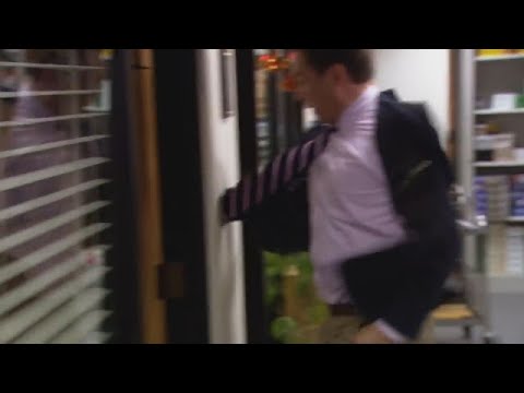 Andy Punches Wall - The Office - Jim's Cell Phone Prank on Andy [short]