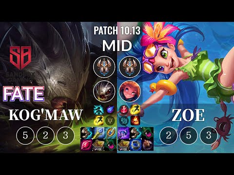 SB FATE Kog'Maw vs Zoe Mid - KR Patch 10.13